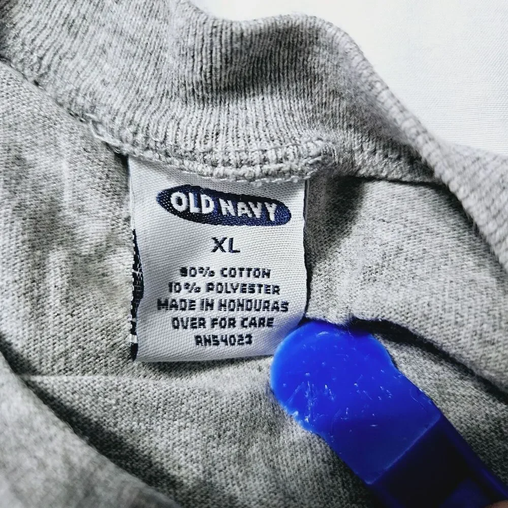 Old Navy Boys Graphic T-Shirt Grey Size XL Cotton Blend Short Sleeve Pullover